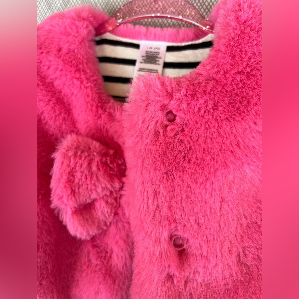 Girls reversible pink faux Vest w/bow (Size 12m) - Picture 7 of 7
